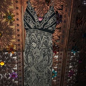 Black and Grey Spaghetti Maxi Dress